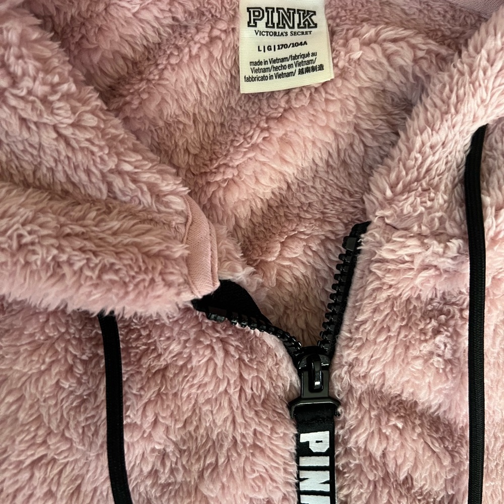 Victoria's Secret Pink Fleece Quarter Zip Hoodie - Picture 2 of 5